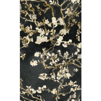   BN Van Gogh 2, 17145  Natur virágos mandulavirágzás antracit sárga bézs krémfehér tapéta