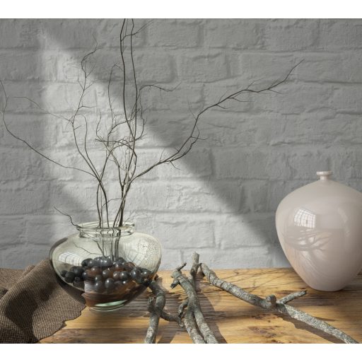 Loft stílusú meszelt természetes téglafal szürke/világosszürke és ezüst tónus tapéta