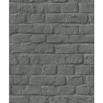   Loft stílusú meszelt természetes téglafal sötétszürke antracit és ezüst tónus tapéta