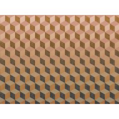   BN Cubiq 200418 FADING CUBE Geometrikus 3D térbeli kockák halmaza rózsaszín vanília sárga narancs szürke sötétszürke függőleges színátmenet falpanel