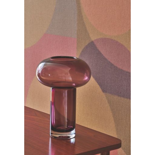 "Szines buborékok" Körök félkörök geometriai kompozíciója 3D struktúra konyakszín terra barna lila mályva és rózsaszín tónus tapéta