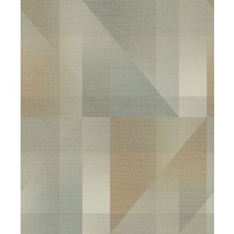   Egymásra helyezett precíz geometriai formák kompozíciója 3D habfelvitel mandulazöld szürkészöld és terrabarna tónus tapéta