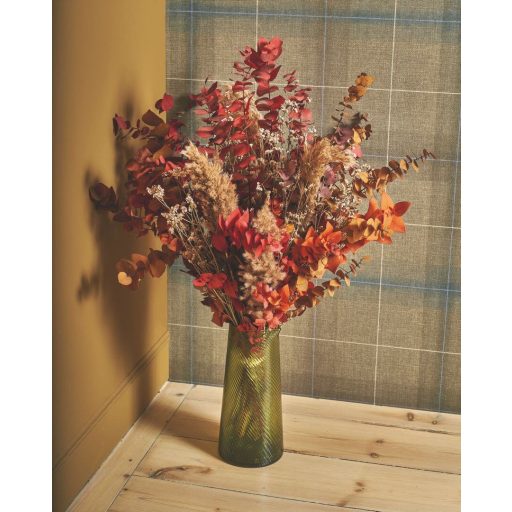 Tartan (skót) kockás brit minta egymást átfedő vonalak grafikai játékával dohánybarna szürkésbarna bézs barna és kék tónus tapéta