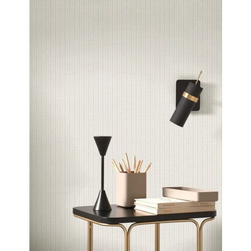 Kétszínű vonalakkal díszített kifinomult és elegéns halszálka minta natur színek - krémszürke barna grafitszürke és szürke tónus tapéta