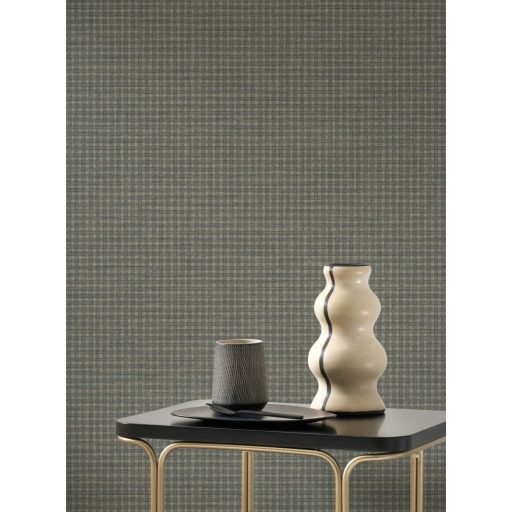 Kézműves megjelenésű klasszikus kockás pamutszőttes minta szürke sötétszürke és kékesszürke tónus tapéta