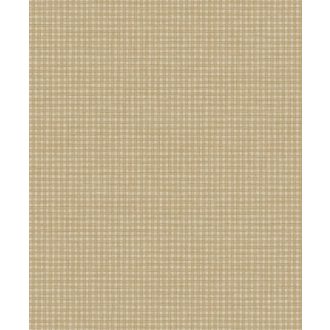   Kézműves megjelenésű klasszikus kockás pamutszőttes minta okker és okkerbarna tónus tapéta