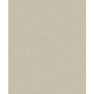   Kézműves megjelenésű klasszikus kockás pamutszőttes minta lenbézs/szürkésbézs és szürkésbarna tónus tapéta