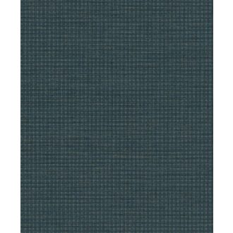   Kézműves megjelenésű klasszikus kockás pamutszőttes minta petrolkék barna és kék tónus tapéta