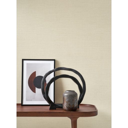 Minimalista durva szövet textúrájú egyszínű minta lenbézs tónus tapéta