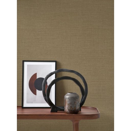 Minimalista durva szövet textúrájú egyszínű minta dohánybarna tónus tapéta