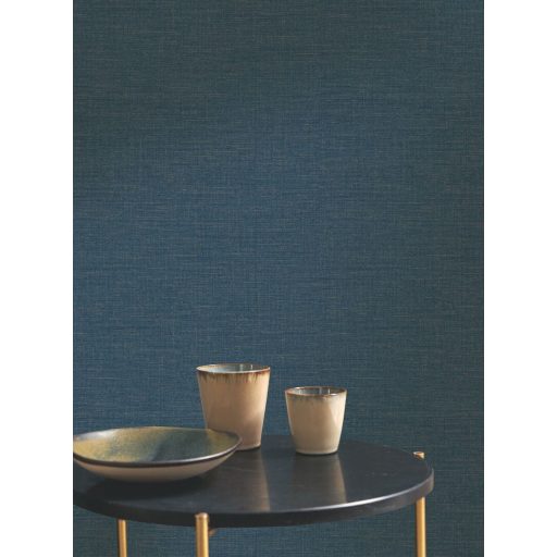 Minimalista durva szövet textúrájú egyszínű minta kék/tintakék tónus tapéta