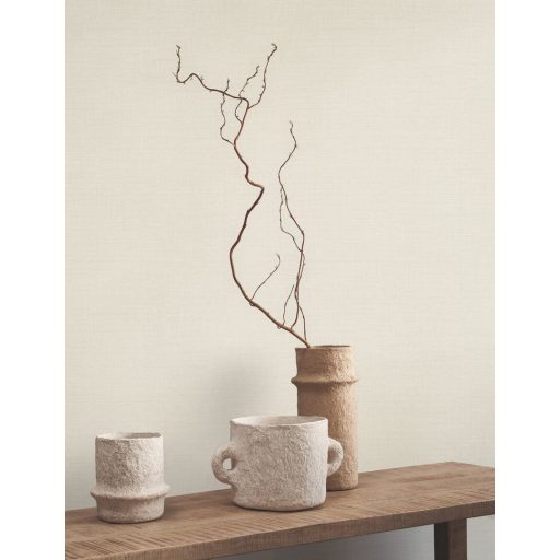 Minimalista durva szövet textúrájú egyszínű minta világosszürke/krémszürke tónus tapéta