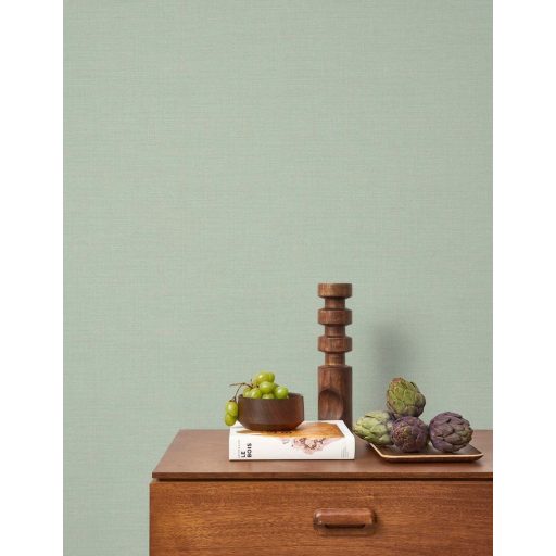 Minimalista durva szövet textúrájú egyszínű minta eukaliptusz zöld tónus tapéta
