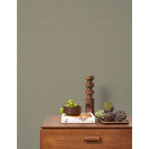 Minimalista durva szövet textúrájú egyszínű minta khakizöld tónus tapéta