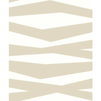   Modern design és kreatív játék! Akár zebracsíkra emlékeztető szaggatott sávok grafikai mintája krémszín és bézs/homokszín tónus tapéta