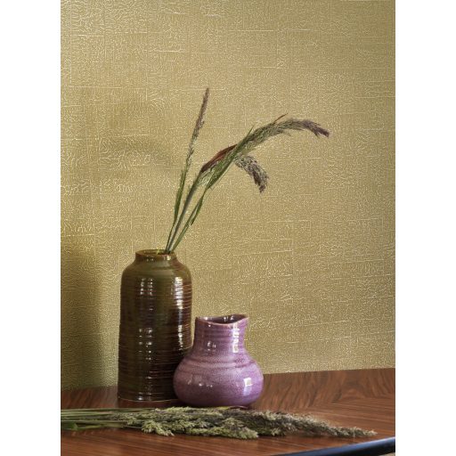 Abszolút FINE DINING! Finom erezetre emlékeztető mikrominta mozaikszerű elrendezésben olívzöld és fémes bézsarany tónus tapéta