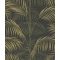 Kifinomult és fenséges karcsú pálmatörzsek pazar levélzettel sötétbarna khakizöld szürkészöld és arany tónus finom mintafény tapéta