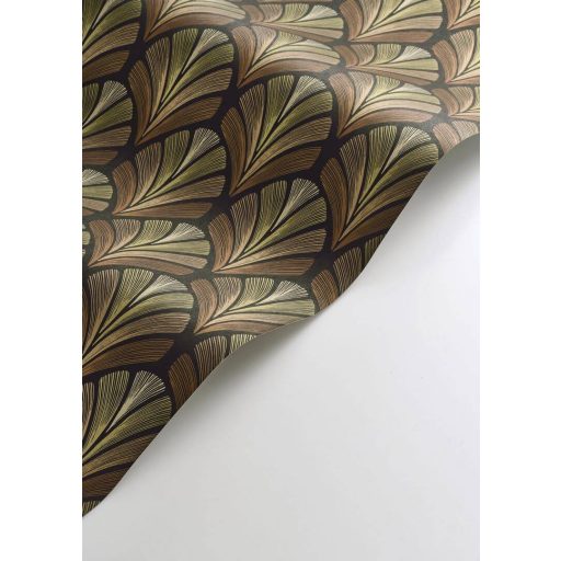 A híres kabaré ihlette organikus geometrikus art deco design antracit bronzos-terrakotta és az arany összes árnyalata fémes irizáló hatás tapéta