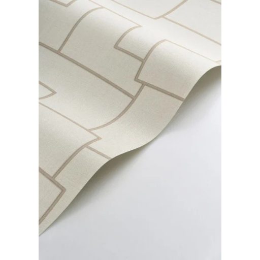 Titokzatos szabálytalan geometrikus formák inka művészeti inspirációja krémfehér homokszín és barna tónus tapéta