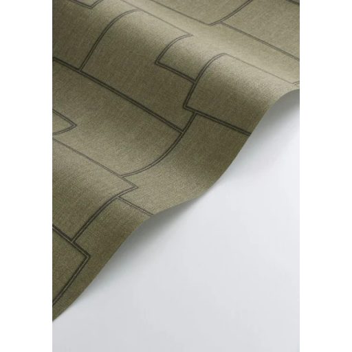 Titokzatos szabálytalan geometrikus formák inka művészeti inspirációja khakizöld antracit és aranybarna tónus tapéta