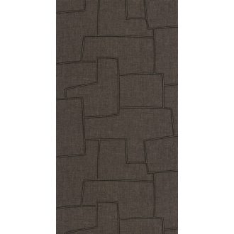   Titokzatos szabálytalan geometrikus formák inka művészeti inspirációja sötétbarna/szürkésbarna antracit és arany tónus tapéta