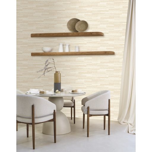 Rusztikus báj a kézimunkát tükröző patinás deszkák mintáján homokszín és arany tónus finom mintafény tapéta