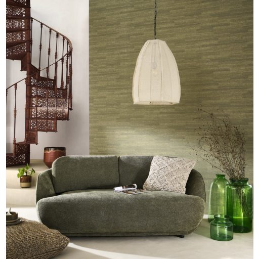 Rusztikus báj a kézimunkát tükröző patinás deszkák mintáján khakizöld és arany tónus finom mintafény tapéta