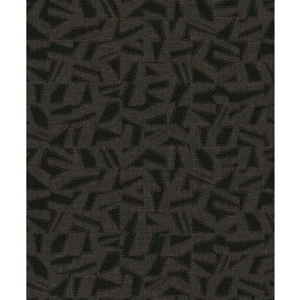   Belső öltésekkel díszített szabálytalan formák etnikai mintája sötétszürke/antracit fekete és arany tónus finom mintafény tapéta