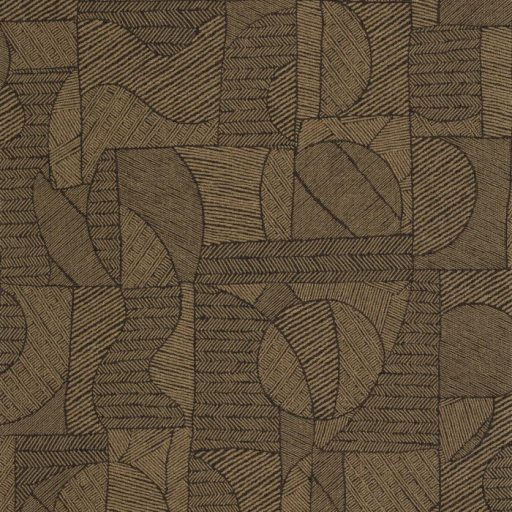 Dél-amerikai patchwork és a hagyományos textil kortárs geometriai mintája sötétbarna és arany tónus fémes hatás tapéta