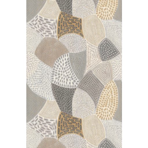 Változatos organikus formák finom részletekkel absztrakt kompozíció "M" méret krém bézs szürke mustár és fehér tónus falpanel