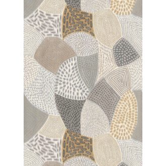   Változatos organikus formák finom részletekkel absztrakt kompozíció "S" méret krém bézs szürke mustár és fehér tónus falpanel