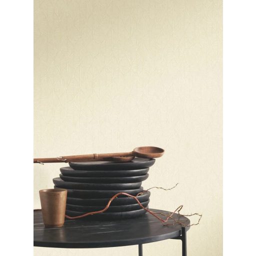 Vizuális csemege! Kifinomult stilizált texturált kis levélmintázat krémes bézs/homokszín tónus tapéta