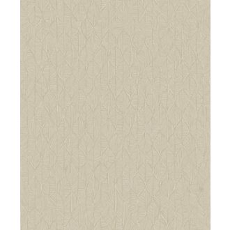   Vizuális csemege! Kifinomult stilizált texturált kis levélmintázat lenbézs/világos capuccino tónus tapéta