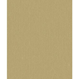   Vizuális csemege! Kifinomult stilizált texturált kis levélmintázat meleg aranysárga tónus tapéta