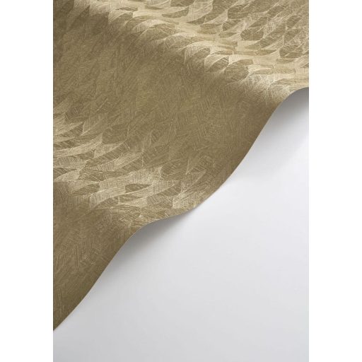 Vizuális csemege! Kifinomult stilizált texturált kis levélmintázat meleg aranysárga tónus tapéta