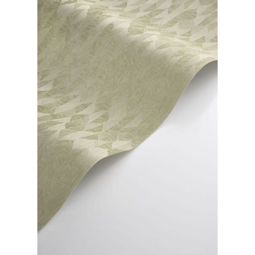 Vizuális csemege! Kifinomult stilizált texturált kis levélmintázat mandulazöld és arany tónus tapéta