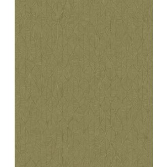   Vizuális csemege! Kifinomult stilizált texturált kis levélmintázat fűzöld és arany tónus tapéta