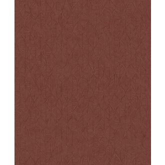   Vizuális csemege! Kifinomult stilizált texturált kis levélmintázat amarena (meggypiros) és arany tónus tapéta