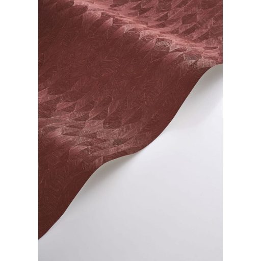 Vizuális csemege! Kifinomult stilizált texturált kis levélmintázat amarena (meggypiros) és arany tónus tapéta