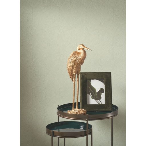 Titkos "fegyver"! Titokzatos levélerezet vagy ősi fosszília texturált mikrominta vízzöld/halvány menta és arany tónus tapéta