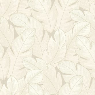  Könnyedén lebegő nagy texturált levelek mintája forradalmasítja a teret krém bézs és írisz tónus tapéta