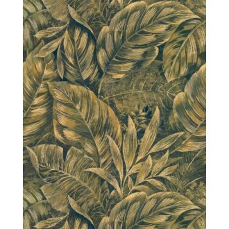   Botanikai Botox a lakberendezésen! Gigantikus trópusi levélparádé "L" méregzöld levélzöld és arany tónus falpanel