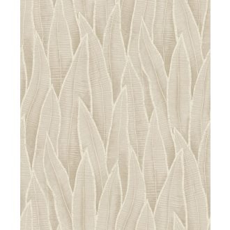   Szanzavéra lándzsa alakú levelei finom szemcsékkel kialakított mintarajzolattal világos lenszín bézs törtfehér és homokszín tónus tapéta