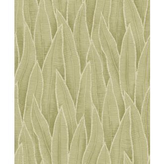   Szanzavéra lándzsa alakú levelei finom szemcsékkel kialakított mintarajzolattal agyagzöld olív és halvány zsályazöld tónus tapéta