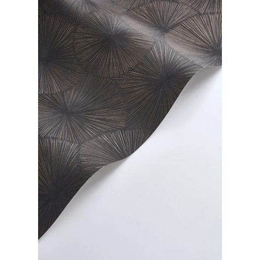 Dinamikus a nap sugaraira emlékeztető grafikus minta sötét tintakék és arany tónus finom mintafény tapéta