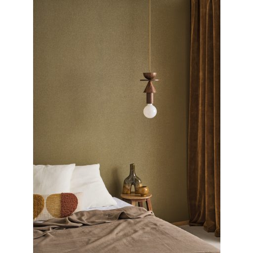 Finom plumetis minta - apró domborodó összekapcsolt elemek játékos textúrája dohánybarna zöldesbarna és arany tónus finom fény tapéta