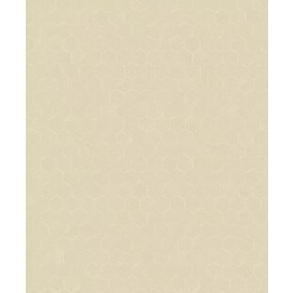   Méhsejtek geometriai tökéletessége - szabályos hatszögek fémes irizáló mintája homokszín vajszín és pezsgő tónus tapéta