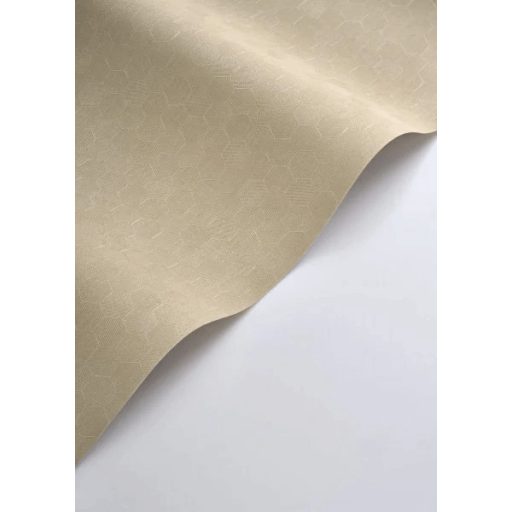 Méhsejtek geometriai tökéletessége - szabályos hatszögek fémes irizáló mintája homokszín vajszín és pezsgő tónus tapéta