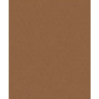   Méhsejtek geometriai tökéletessége - szabályos hatszögek fémes irizáló mintája terrakotta/rozsdavörös/fahéjbarna tónus tapéta