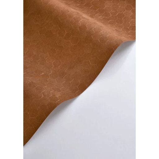 Méhsejtek geometriai tökéletessége - szabályos hatszögek fémes irizáló mintája terrakotta/rozsdavörös/fahéjbarna tónus tapéta